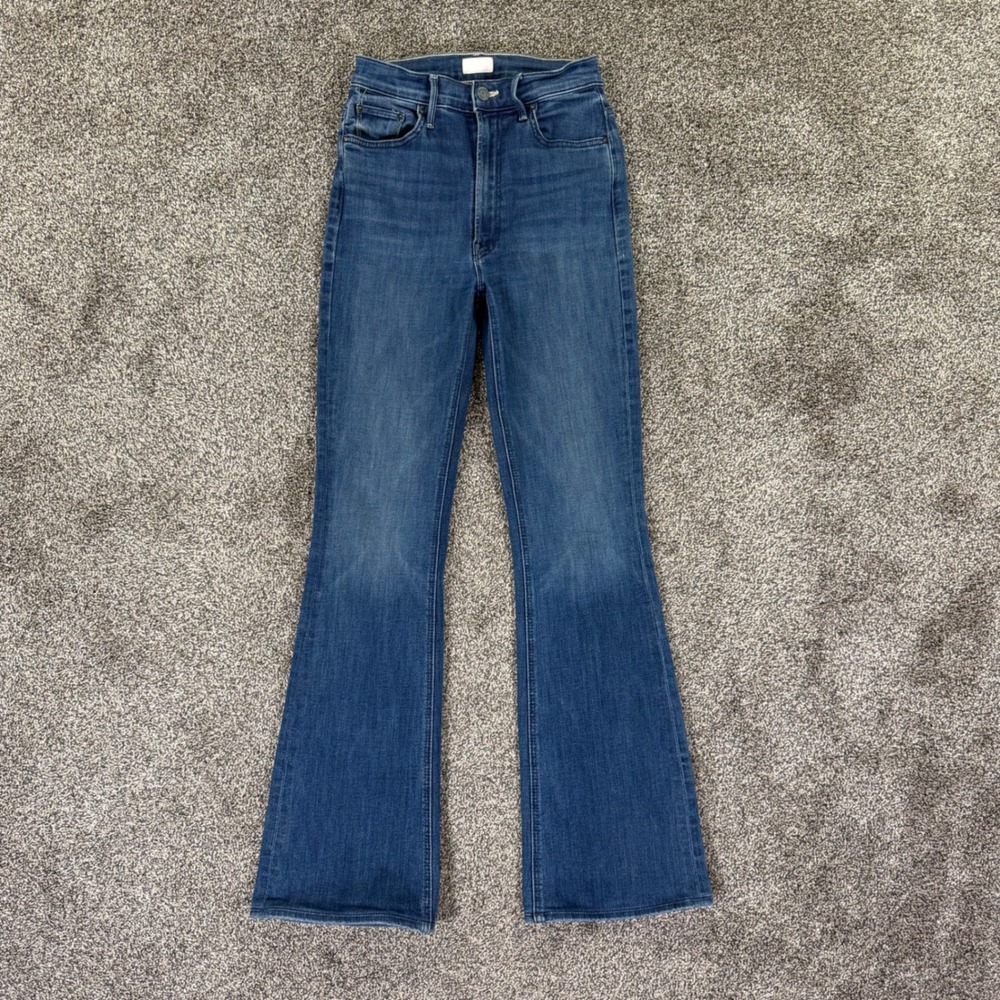 Mother The Mellow Drama Anchor Point High Rise Flare Jeans Womens 26 Blue Denim